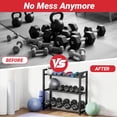 thumbnail image 5 of Dumbbell Rack,Blacksmith 3 Tier Adjustable Heavy-Duty Weight Rack for Dumbbell,Kettlebells, Multiple Balls,330 lb Total Capacity,Black, 5 of 7