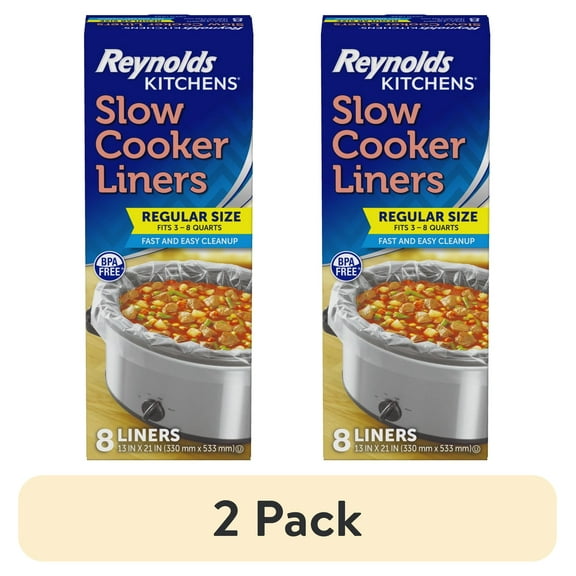 (2 pack) Reynolds Kitchens Slow Cooker Liners, Regular (Fits 3-8 Quarts), 8 Count