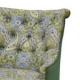 thumbnail image 5 of HomeRoots 483777 28 in. Green Aqua & Brown Polyester Blend Damask Wingback Chair, 5 of 8
