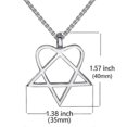 thumbnail image 2 of Collar con colgante de acero inoxidable para hombre y mujer con forma de estrella y corazón de Heartagram, joyería vintage, estilo 1 cadena de 51 cm, código de modelo 20076, estilo 1 cadena de 51 cm, 2 of 4