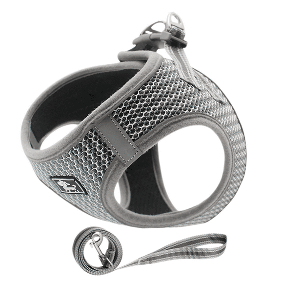 Yidarton New Dog Leash Reflective Pet Chest Strap Breathable Mesh Puppy Rope Pet Supplies Silver S