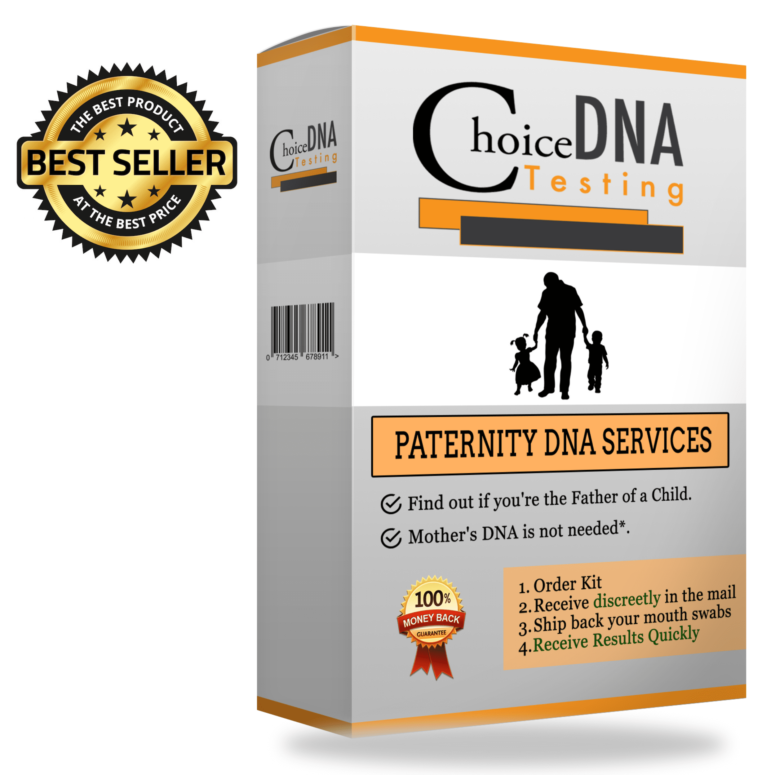 Home DNA Paternity Test Kit, Fast Results Lab Fee Included