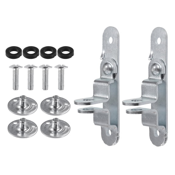Unique Bargains Universal Car Cargo Trailer Door Latch Hasp Keeper Durable Metal Silver Tone 2 Set