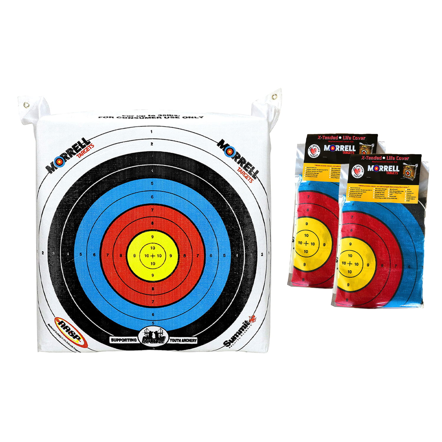 Morrell Outdoor Portable Youth Kids Range NASP Field Point Archery Bag Target with 2 Sides and 4 Shooting Spots and Replacement Cover 