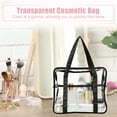 thumbnail image 6 of Unique Bargains Clear Toiletry Bag Waterproof Transparent Tote Bag for Women Zipper Makeup Bag Black, 6 of 7