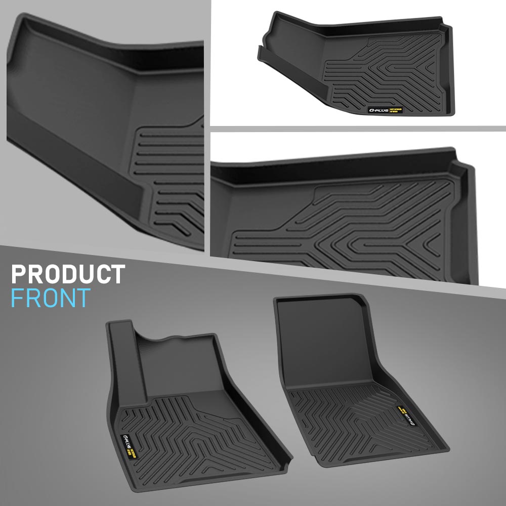 Floor Mats & Cargo Liner Fit for Tesla Model Y 2020-2024 5-SEAT (NOT for 7-SEAT) TPE All Weather Custom Fit Cargo Trunk Backrest Liners 1st & 2nd & 3rd Row 9PCS Black