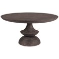 thumbnail image 1 of homeroots kitchen & dining 380457 60" Round Charcoal Gray Solid Wood Table Top and Base Dining Table, 1 of 1