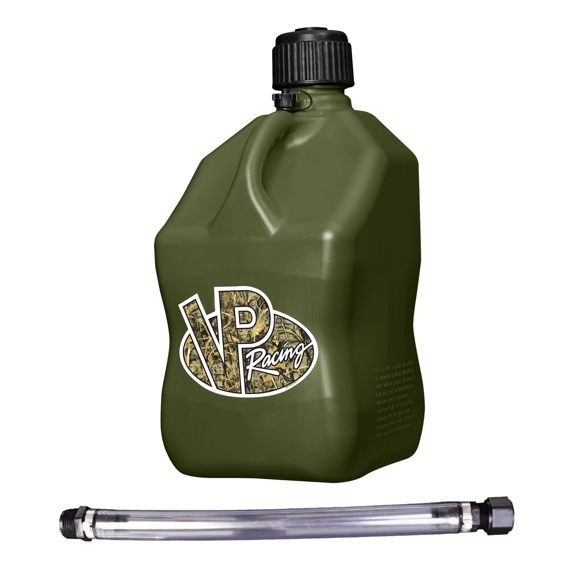 VP Racing Fuels 5.5 Gal Utility Jugs w/ Deluxe Filler Hoses, Camo (2 Pack)
