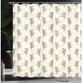 thumbnail image 4 of Ambesonne Sloths Shower Curtain, Tropical Sloths and Bananas, 69"Wx75"L, Cocoa White Yellow, 4 of 5