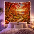 thumbnail image 2 of Autumn Path Through Vibrant Foliage Toward a Lake, Cozy Rustic for Nature Lovers, Harvest Art Decor, Thanksgiving Gift Tapestry Wall Hanging for Living Room and Bedroom, 2 of 7
