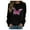 Black, variant on Womens Clothes Fayshow0 V Neck Long Sleeve Lightweight T Shirts Breast Fashion Women'S Casual Long Sleeve Printed Ladies Short Sweatshirts Tops