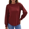 thumbnail image 1 of Camisa de manga larga para mujer Sudaderas con camiseta de empalme de encaje ahuecadas Romacci Sudadera mujer, 1 of 7