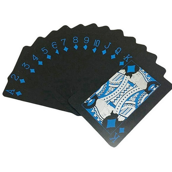 Graflsoa 54-Piece Waterproof Black PVC Playing Cards for Camping, Travel, and Magic Tricks - Durable and Lightweight Design for All-Weather Gameplay
