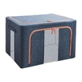 thumbnail image 4 of Organizador de bolsa de almacenamiento de ropa plegable, contenedor reforzado con ventana transparente con cremallera resistente de 66L para ropa de Sunnimix Compartimientos de almacenaje, 4 of 7