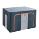 thumbnail image 4 of Organizador de bolsa de almacenamiento de ropa plegable, contenedor reforzado con ventana transparente con cremallera resistente de 66L para ropa de Sunnimix Compartimientos de almacenaje, 4 of 7