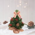 thumbnail image 4 of Árbol de Navidad de mesa preiluminado, adorno navideño realista y decorativo. Rojo, 4 of 7