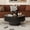 Black 051, variant on Round Rattan Coffee Table with Hidden Storage, Hand-Woven Hemp Rope Trim, Boho-Chic Style for Small Spaces, Natural Wood Finish, Space Saving Coffee Table with Lift Off Lid
