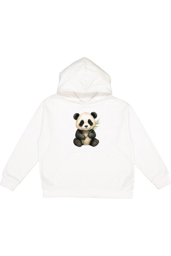 Adorable Panda with Bamboo Illustration Youth Hoodie Sweatshirt