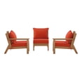 thumbnail image 4 of WestinTrends Avalon Outdoor Patio HDPE Sectional Sofa with Patio Cushions, Teak/Orange, 4 of 6