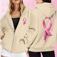thumbnail image 4 of Cancer Awareness Hoodie 2025 Long Sleeve Full Zipper Hoodies with Pockets Hooded Sweatshirt Hoodie Women Jacket, 4 of 7