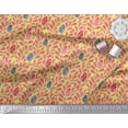 thumbnail image 2 of Soimoi Yellow Velvet Fabric Artistic Leaves Printed Craft Fabric by the Yard 58 Inch Wide, 2 of 3