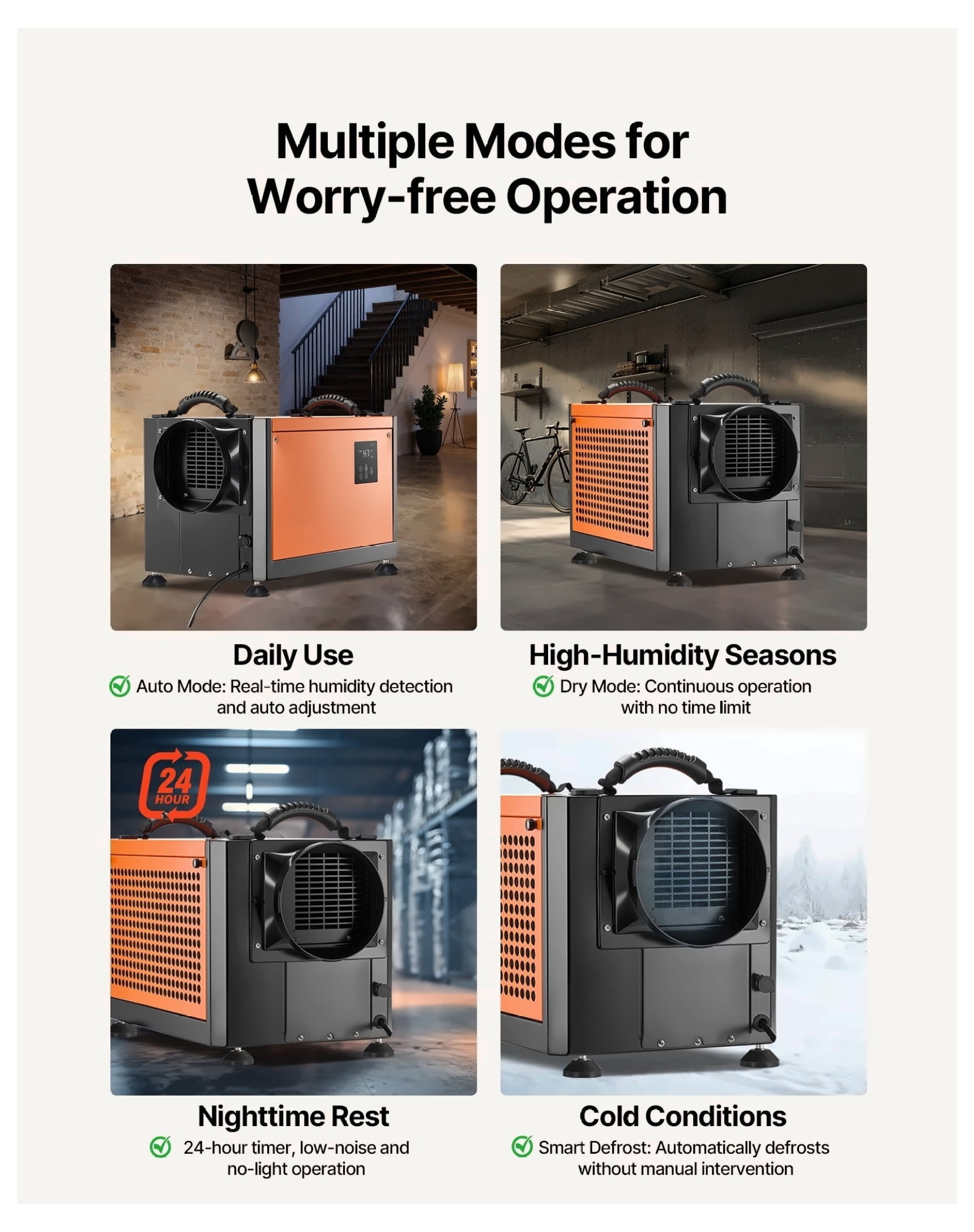 70 Pints Commercial Dehumidifier with Pump - Crawl Space & Basement Dehumidifier, Industrial Portable Dehumidifiers, Auto Defrost, Galvanized Steel