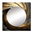 thumbnail image 2 of Designart "Timeless Turn In Gold And Black" abstract spirals Gold Large Square Mirror - Square Bedroom Mirror Printed Wall Decor - Modern Square Printed Wall Mirror Art, 2 of 5