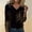 Gold, variant on Graphic Tees for Women Elegant Shine Print Collar Top for Everyday Wear – Stylish V-Neck Long Sleeve Blouse with 3D Print for Spring Seasons Black S