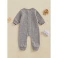 thumbnail image 5 of Nygoyerh Baby Boys Girls Jumpsuits Long Sleeve Crewneck Loose Waffle Rompers Newborn Pajamas Infant Clothing 0M 3M 6M 9M 12M 18M, 5 of 7