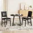 thumbnail image 2 of Costway 2 Pack Folding Dining Chairs Foldable Chairs with PVC Padded Seat & High Backrest Black, 2 of 8