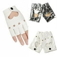 thumbnail image 2 of Stylish Fingerless Motorcycle Gloves Reinforced PU Leather Punk Fashion Design Stage Performances, 2 of 8