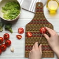 thumbnail image 3 of Colorful Cutting Board, Geometric Striped Seamless Cultural Local Pattern Vintage Print, Decorative Tempered Glass Cutting and Serving Board, Wine Bottle Shape, Multicolor, by Ambesonne, 3 of 5