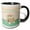 Black/White, variant on 3drose, Happy 31st Birthday, Bird in Flower Garden Cake, Gifts, Pastels, 11oz Two-tone Blue Mug