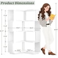 thumbnail image 4 of Homieasy 5-Tier Corner Bookshelf, Freestanding L-Shaped Etagere Bookcase with Safety Baffle, Multi-Purpose Display Shelf Stand for Home Office, Living Room, Bedroom, Kitchen,White, 4 of 7