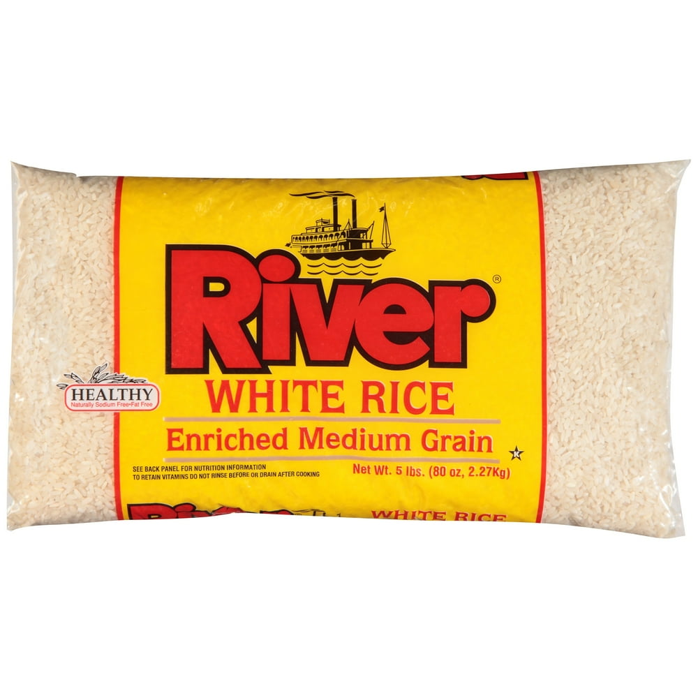 River Medium Grain Enriched White Rice, 5Pound Bag
