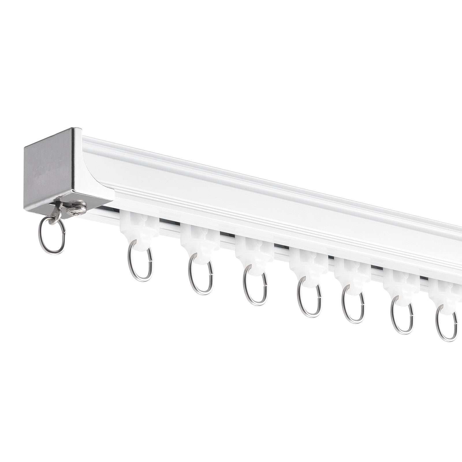 Ceiling Curtain Track Set, 3-Pack 35 Inch Tracks, Aluminum Alloy with Smooth Sliding Runners, Ceiling or Wall Mount, Compatible with Various Curtain Types