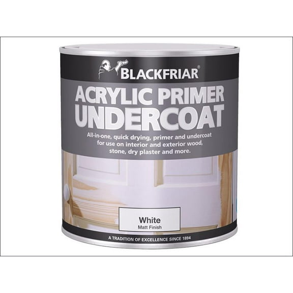Blackfriar - Quick Drying Acrylic Primer Undercoat White 250ml