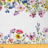 Castle Fairy Colorful Flower Girl Fabric by the Yard 1 Yard,Spring Graden Home Decor Fabric by the Yard,Botanical Plants Room Decor Fabric by the Yard,Super Cozy Room Decor