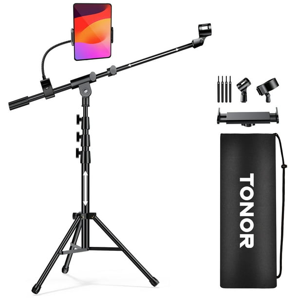Soporte para micrófono TONOR T35 con soporte para tableta, brazo con trípode