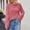Red, variant on Ahabrexf Sets for Women, Solid Round Neck Fashion Loose Pullover Knitwear Sweater