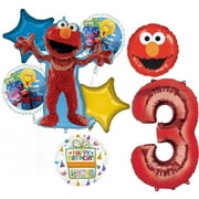 Sesame Street Elmo 3rd Birthday Party Supplies Balloon Bouquet Decorations
