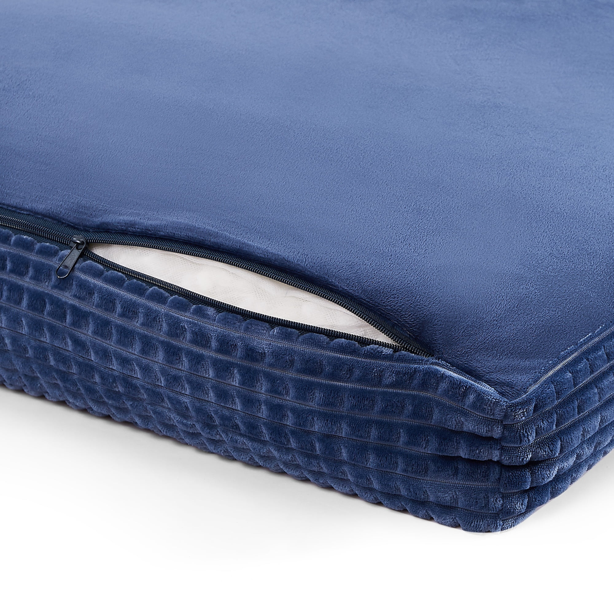 Modern Threads Ultra Plush Orthopedic Large Textured Memory Foam Pillow Bed for Dogs, Blue