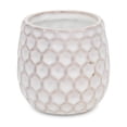 thumbnail image 2 of Maceta de cerámica con diseño hexagonal blanco de Cheung, 2 of 3