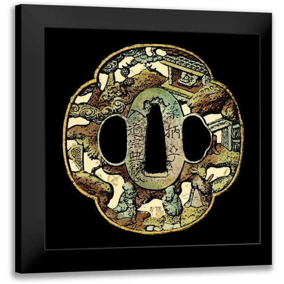 Vision Studio 12x12 Black Modern Framed Museum Art Print Titled - Asian Medallion IV