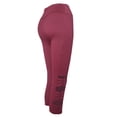 thumbnail image 6 of Minjewel Capri Pants for Women - Pleated Perforated Sports Leggings with Cow Tendon Suspension High Waist Slimming - Color Yoga Pants Workout Sets for Women,Wine 2XL, 6 of 7