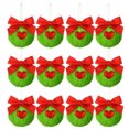 thumbnail image 2 of Christmas Bow Soft Green Ball Christmas Tree Decoration Ball Set Indoor Fireplace Pendant Decoration 12pcs, 2 of 6