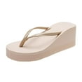 thumbnail image 4 of Flip Flop Sandals for Women 2025 Platform Wedge Memory Foam Beach Thong Slippers Waterproof Slides, 4 of 7