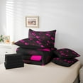 thumbnail image 4 of Erosebridal Pink and Black Comforter Set With Sheets7 piece Heart Love Bedding Set King Size Geometric Bed in a Bag Modern Bed Set with Comforter,Sheets,Pillowcases, 4 of 5