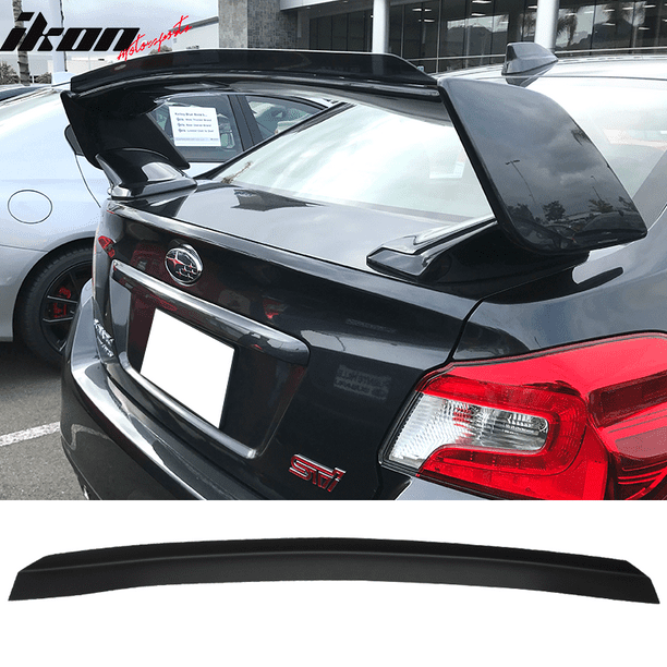 Ikon Motorsports Compatible With 15 21 Subaru Wrx Sti Top Gurney Flap Add On Rear Trunk Spoiler Wing Matte Black 15 16 17 18 19 Walmart Com Walmart Com