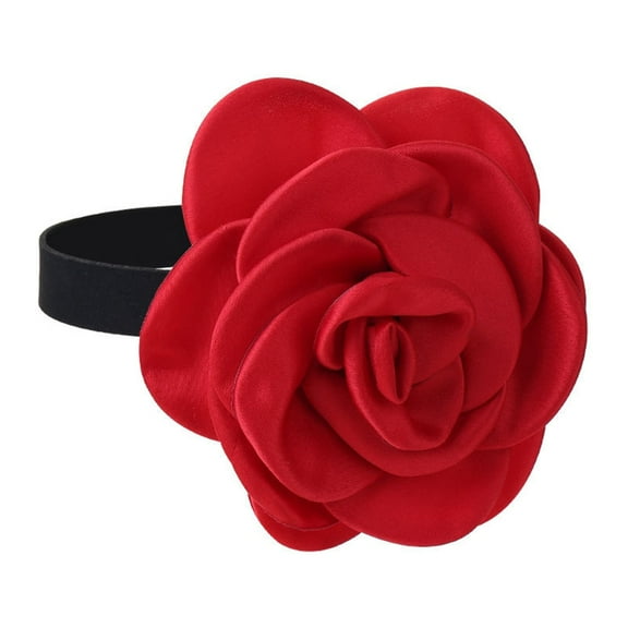 Aellinatey French Style Flower Choker Necklace Decorative Choker Adjust Rose Neckband